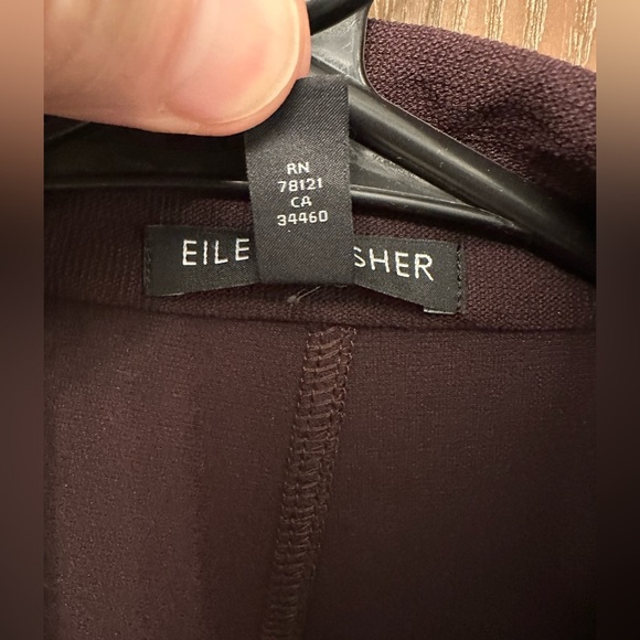 Eileen Fisher Petite Crepe Blazer Size PS/PP Brown Stretch Open Front - Picture 3 of 9